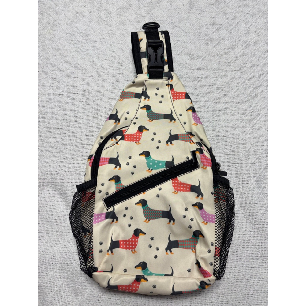 Cream Dachshund Print Sling Bag - Women - Picture 3 of 9
